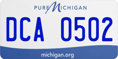 MI license plate DCA0502