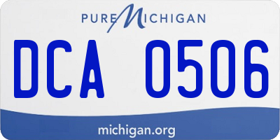 MI license plate DCA0506