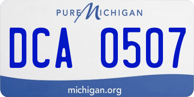 MI license plate DCA0507