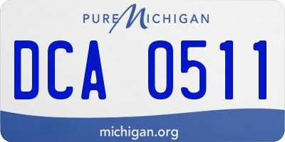 MI license plate DCA0511