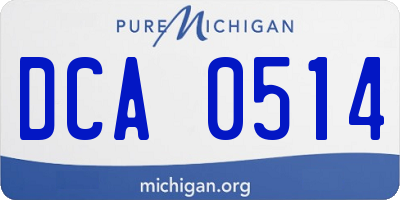 MI license plate DCA0514