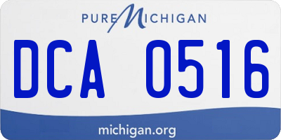 MI license plate DCA0516