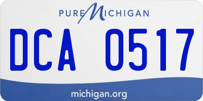 MI license plate DCA0517