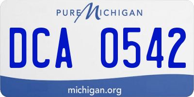 MI license plate DCA0542