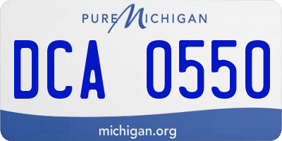 MI license plate DCA0550