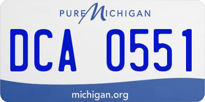 MI license plate DCA0551