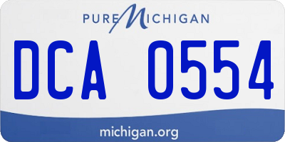 MI license plate DCA0554