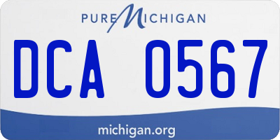 MI license plate DCA0567