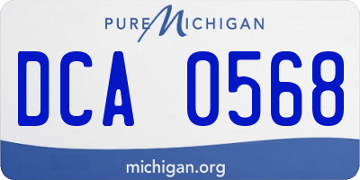 MI license plate DCA0568
