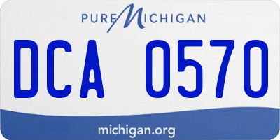MI license plate DCA0570
