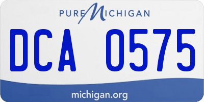 MI license plate DCA0575