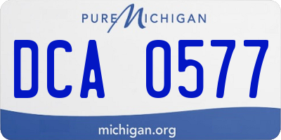 MI license plate DCA0577