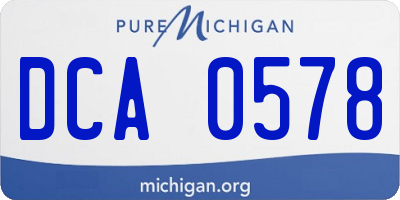 MI license plate DCA0578