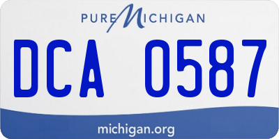 MI license plate DCA0587