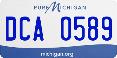 MI license plate DCA0589