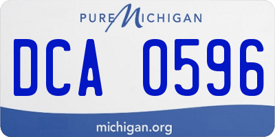 MI license plate DCA0596