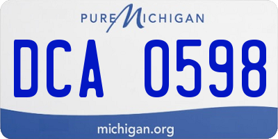 MI license plate DCA0598