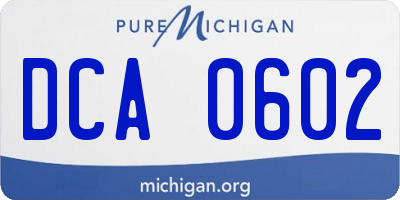 MI license plate DCA0602