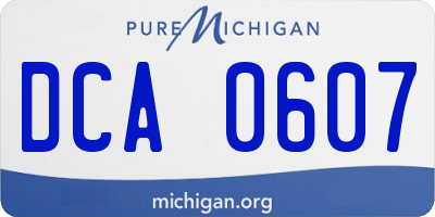 MI license plate DCA0607