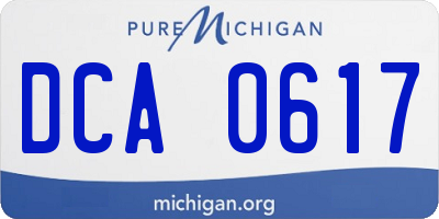 MI license plate DCA0617