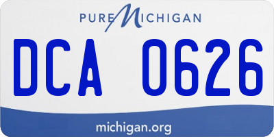 MI license plate DCA0626