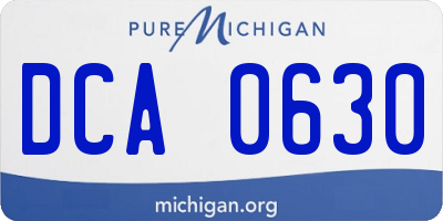 MI license plate DCA0630