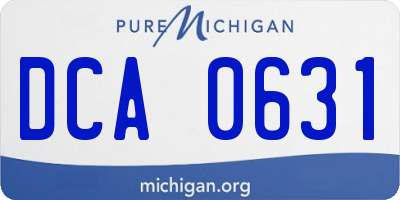 MI license plate DCA0631