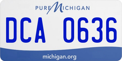 MI license plate DCA0636