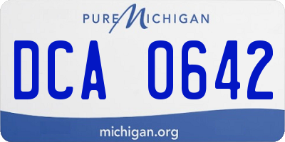 MI license plate DCA0642