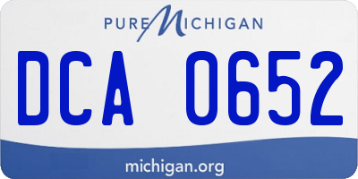 MI license plate DCA0652