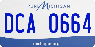 MI license plate DCA0664
