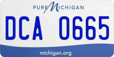 MI license plate DCA0665