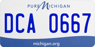 MI license plate DCA0667