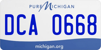 MI license plate DCA0668