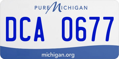 MI license plate DCA0677