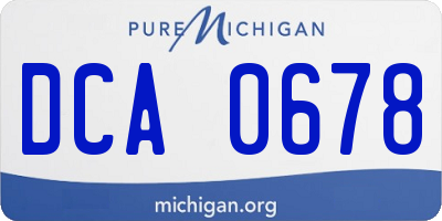 MI license plate DCA0678