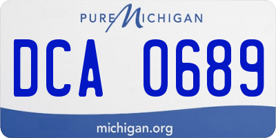 MI license plate DCA0689