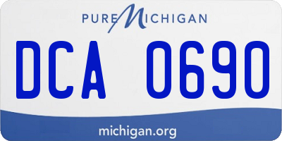 MI license plate DCA0690