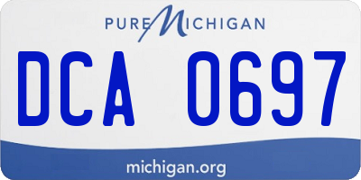 MI license plate DCA0697
