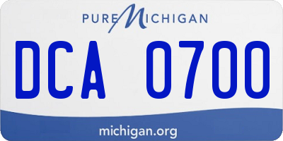 MI license plate DCA0700