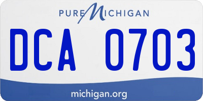 MI license plate DCA0703