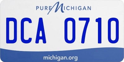 MI license plate DCA0710