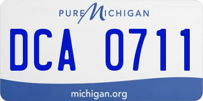 MI license plate DCA0711