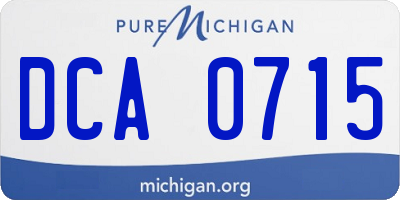 MI license plate DCA0715