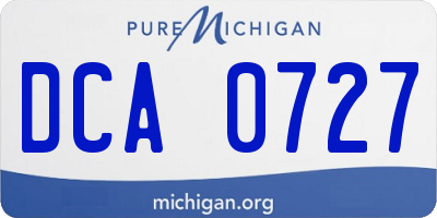 MI license plate DCA0727