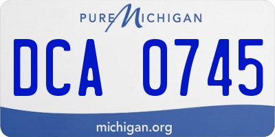 MI license plate DCA0745