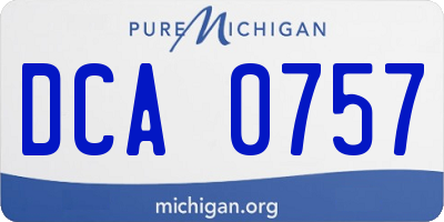 MI license plate DCA0757