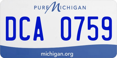 MI license plate DCA0759
