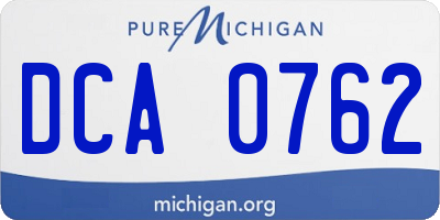 MI license plate DCA0762