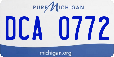 MI license plate DCA0772